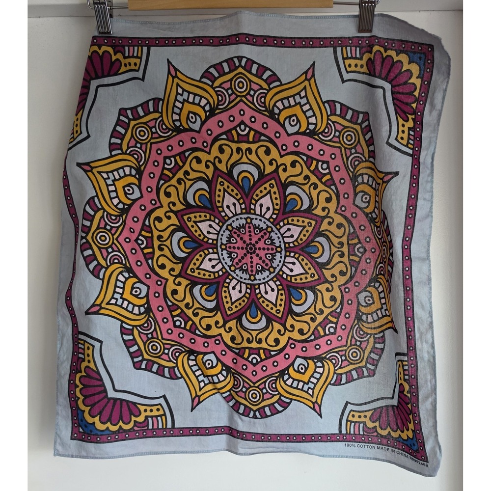 Boho Mandala Bandana Multi-Color Cotton Unisex Wrap Scarf Head Shawl